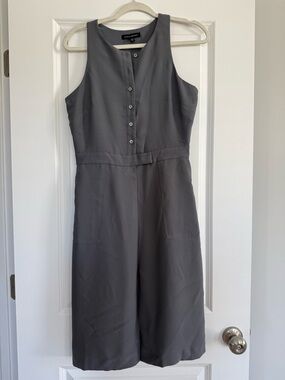 Banana Republic Charcoal Sleeveless Button-Front Dress
